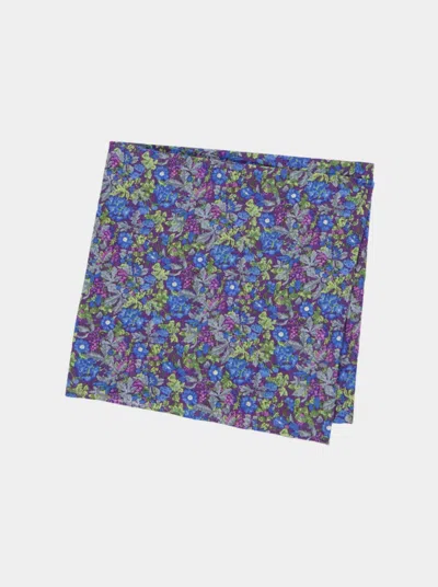 Robert Graham Floral Pocket Square In Purple