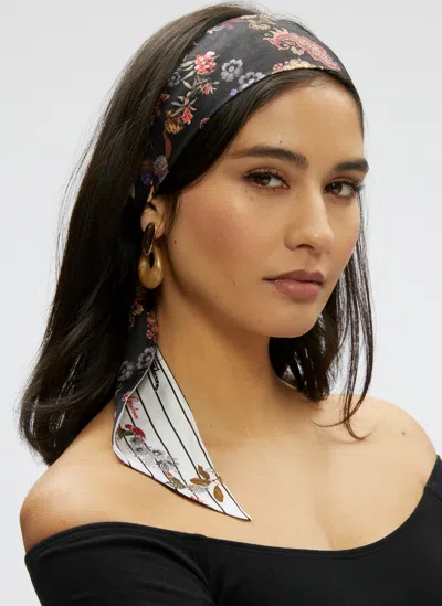 Robert Graham Floral Tiger Skinny Scarf In Multi