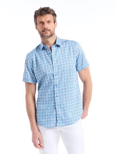 Robert Graham Formby Short Sleeve Button Down Shirt In Blue