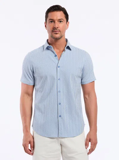 Robert Graham Fornillo Short Sleeve Button Down Shirt Tall In Blue