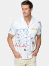 Shop Robert Graham Fortuna Short Sleeve Button Down Shirt In White