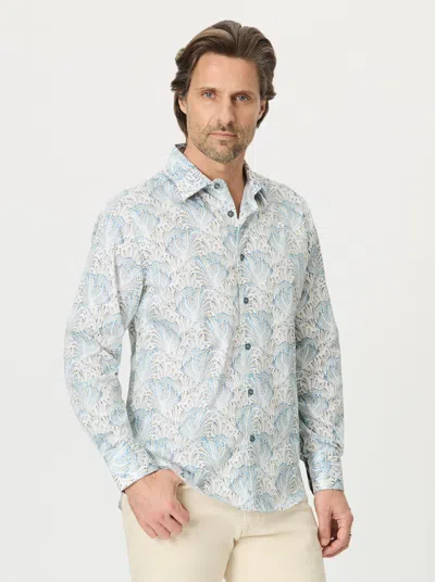 Robert Graham Foxboro Slim Fit Cotton Blend Knit Shirt In White
