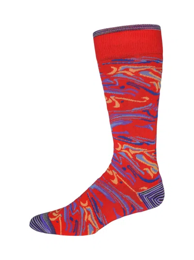 Robert Graham Foxboro Socks In Red