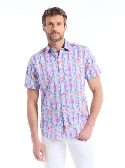 Robert Graham Frawley Short Sleeve Button Down Shirt In Purple