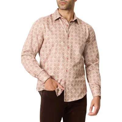 Robert Graham Freemont Long Sleeve Cotton Blend Shirt In Brown