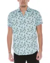 Robert Graham Friedman Floral Print Short Sleeve Button-up Shirt In Blue