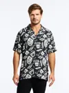 Robert Graham Full House Short Sleeve Button Down Shirt In Black