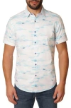 Robert Graham Fulton Short Sleeve Button Down Shirt In White/blue Multi