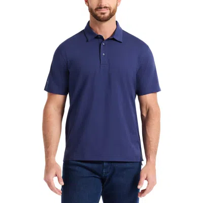 Robert Graham Furlan Solid Stretch Cotton Polo In Blue
