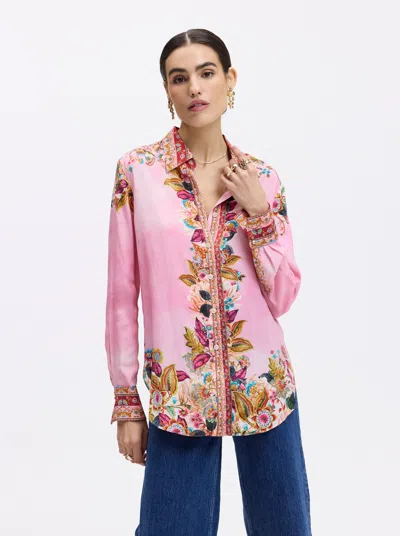 Robert Graham Gabriela Long Sleeve Button Down Shirt In Pink