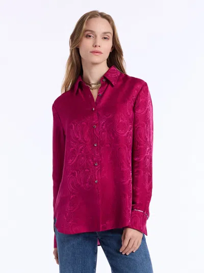 Robert Graham Gabriela Long Sleeve Shirt In Burgundy