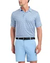 Robert Graham Galan Micro Geo Print Classic Fit Performance Polo Shirt In Blue