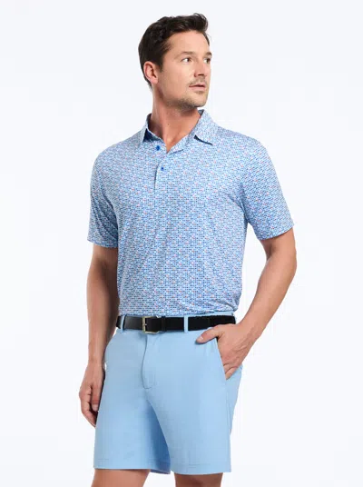 Robert Graham Galan Short Sleeve Polo In Blue