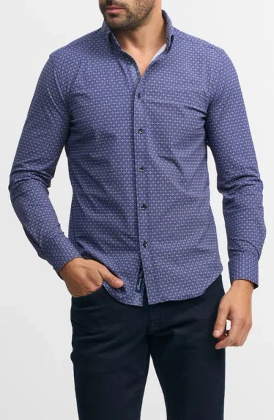 Robert Graham Vargas Stretch Tailored Fit Shirt In Navy Multi