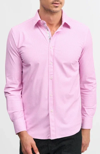 Robert Graham Galvan Print Woven Button-up Shirt In Pink