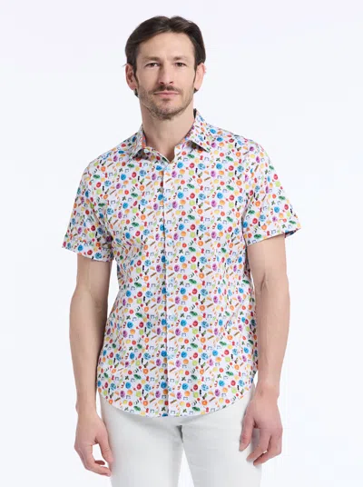Robert Graham Garnish Short Sleeve Button Down Shirt In Multi