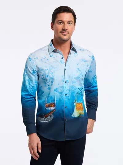 Robert Graham Garrick Club Long Sleeve Button Down Shirt In Turquoise
