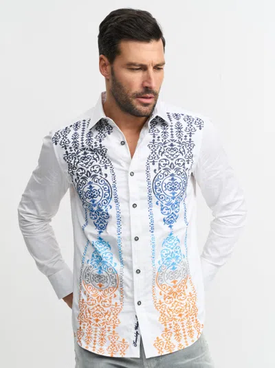 Robert Graham Gate Keeper Long Sleeve Shirt In White