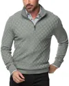 Robert Graham Gavino Cotton Check Classic Fit Quarter Zip Sweater In Charcoal