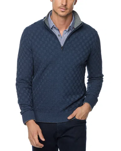 ROBERT GRAHAM GAVINO COTTON CHECK CLASSIC FIT QUARTER ZIP SWEATER