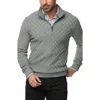 Robert Graham Gavino Cotton Check Classic Fit Quarter Zip Sweater In Charcoal