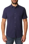 Robert Graham Gilford Short Sleeve Woven Shirt In Navy