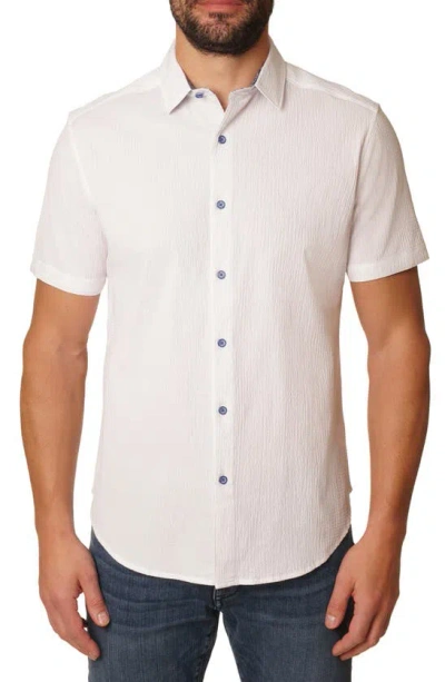 Robert Graham Gilford Short Sleeve Woven Shirt In White