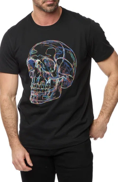 Robert Graham Glowing Skull Embroidered Cotton Graphic T-shirt In Black