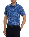 Robert Graham Golden Paisley Performance Golf Polo In Navy