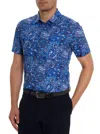 Robert Graham Golden Paisley Performance Golf Polo In Navy