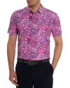 Robert Graham Golden Paisley Performance Golf Polo In Mauve