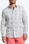 Robert Graham Gomera Printed Long Sleeve Button Front Shirt In Ivory Multi