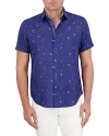 Robert Graham Good-night Short Sleeve Button Down Shirt In Navy
