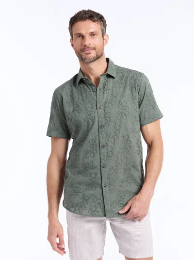 Robert Graham Grafton Short Sleeve Button Down Shirt In Green