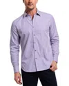 Robert Graham Greenwich Long Sleeve Woven Shirt In Silver