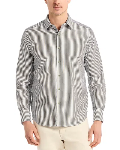 Robert Graham Greenwich Pinstripe Stretch Cotton Button-up Shirt In Gray