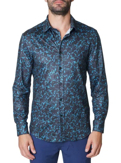 Robert Graham Gregor Long Sleeve Shirt In Teal