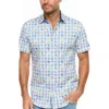 Robert Graham Grier Short Sleeve Button Down Shirt In White/blue Multi
