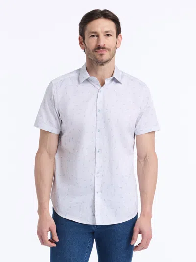 Robert Graham Haddon Short Sleeve Button Down Shirt In White