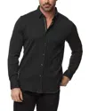 Robert Graham Hammond Tailored Fit Solid Textured Knit Button-up Shirt In Black