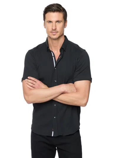 Robert Graham Hammond Short Sleeve Knit Shirt In Black