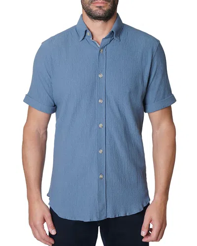 Robert Graham Hammond Textured Tailored Fit Button Down Shirt In Slate Blue
