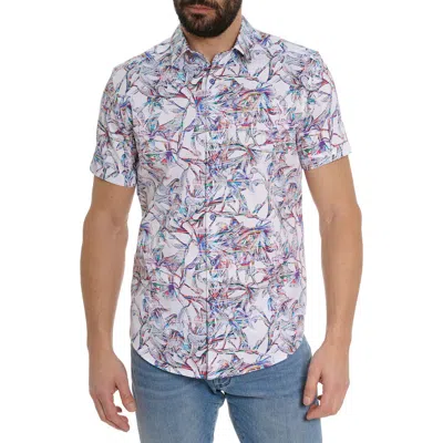 Robert Graham Hargett Short Sleeve Button Up Shirt In White Multi
