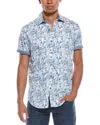 Robert Graham Harnett Classic Fit Woven Shirt In Blue