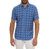 Robert Graham Men's Henrik Leaf Print Short-sleeve Shirt In Navy