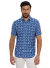 Robert Graham Men's Henrik Leaf Print Short-sleeve Shirt In Navy