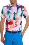 Robert Graham Hiatus Abstract Print Regular Fit Polo Shirt In White