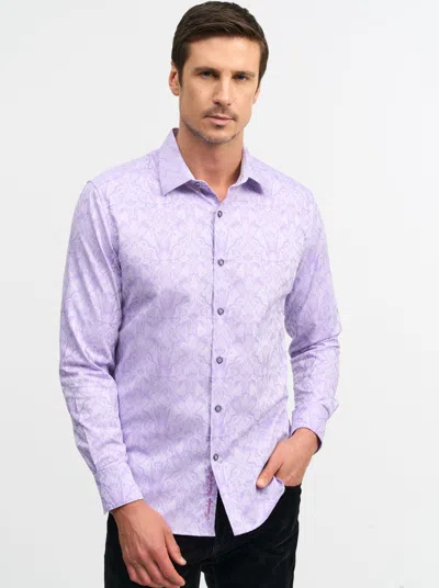 Robert Graham Highland 6 Long Sleeve Shirt In Lilac