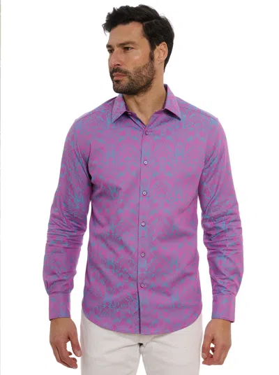 Robert Graham Highland Long Sleeve Button Down Shirt In Magenta