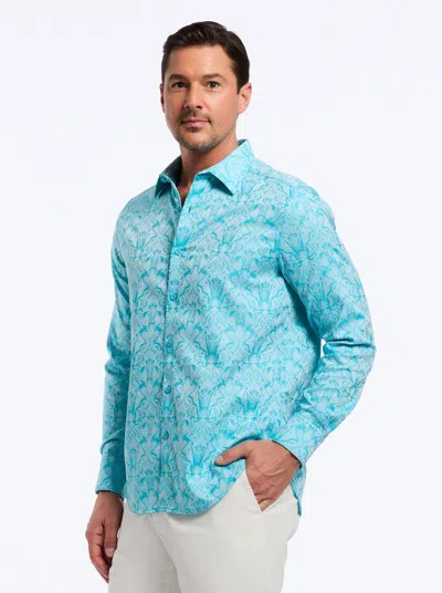 Robert Graham Highland Long Sleeve Button Down Shirt In Seafoam